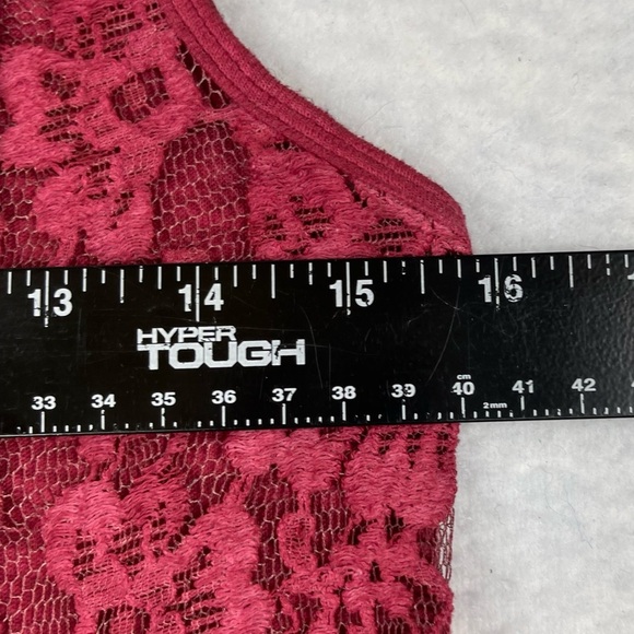 Free People Shirt Womens XS Red Tank Top Not So Sweet Victorian Lace Burnout Tee - Picture 6 of 10